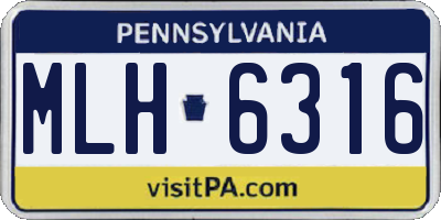 PA license plate MLH6316