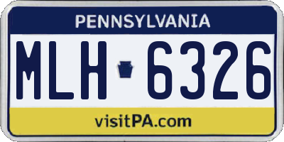 PA license plate MLH6326