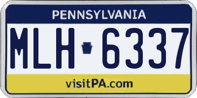 PA license plate MLH6337
