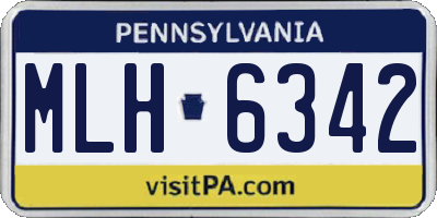 PA license plate MLH6342