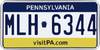 PA license plate MLH6344