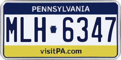 PA license plate MLH6347