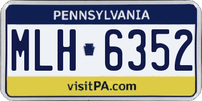 PA license plate MLH6352