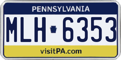 PA license plate MLH6353