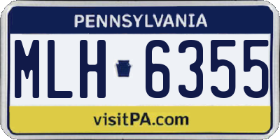PA license plate MLH6355