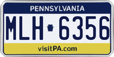 PA license plate MLH6356