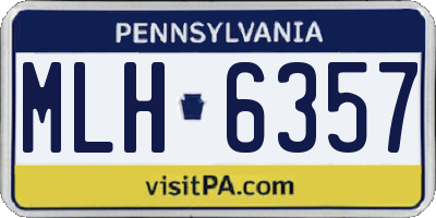 PA license plate MLH6357