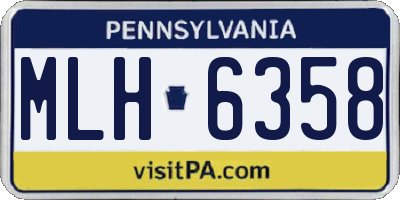 PA license plate MLH6358