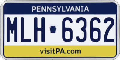 PA license plate MLH6362