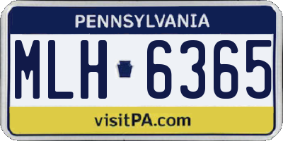 PA license plate MLH6365