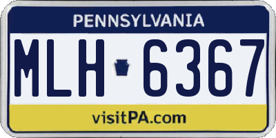 PA license plate MLH6367