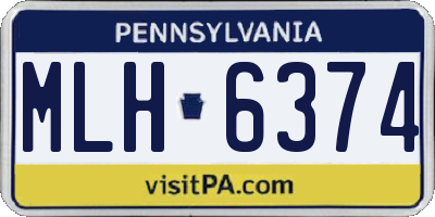 PA license plate MLH6374