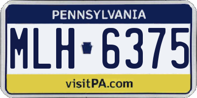 PA license plate MLH6375