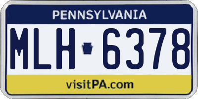 PA license plate MLH6378
