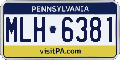 PA license plate MLH6381