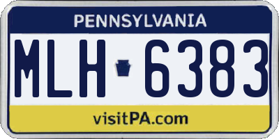 PA license plate MLH6383