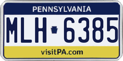 PA license plate MLH6385