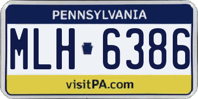 PA license plate MLH6386