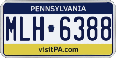 PA license plate MLH6388