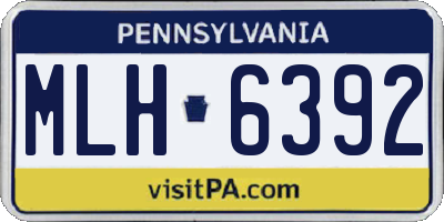 PA license plate MLH6392