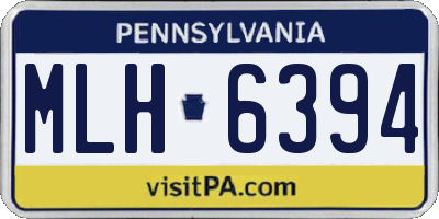 PA license plate MLH6394