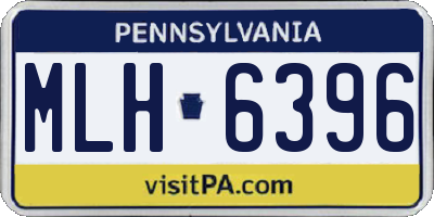 PA license plate MLH6396