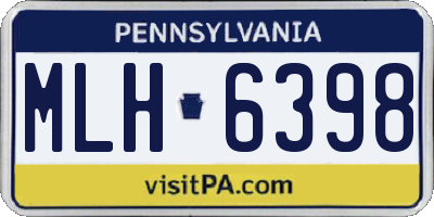 PA license plate MLH6398