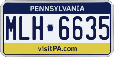 PA license plate MLH6635