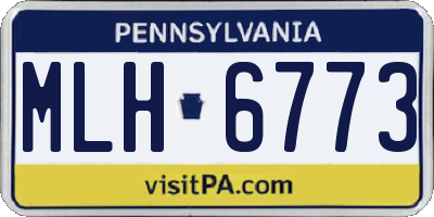 PA license plate MLH6773