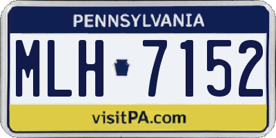 PA license plate MLH7152