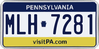 PA license plate MLH7281