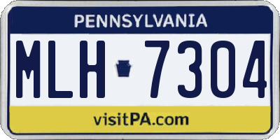 PA license plate MLH7304