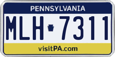 PA license plate MLH7311
