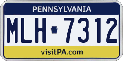 PA license plate MLH7312