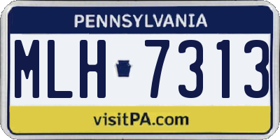 PA license plate MLH7313