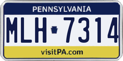 PA license plate MLH7314