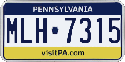 PA license plate MLH7315