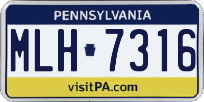 PA license plate MLH7316