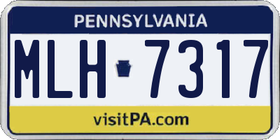 PA license plate MLH7317