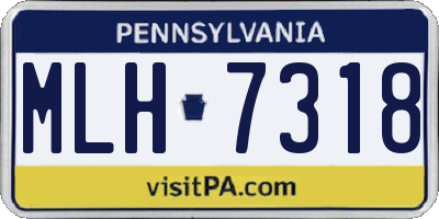 PA license plate MLH7318