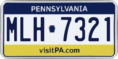 PA license plate MLH7321