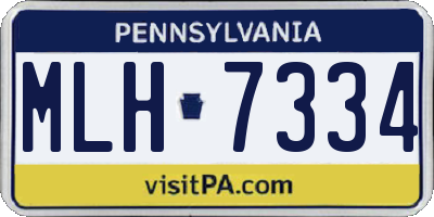 PA license plate MLH7334