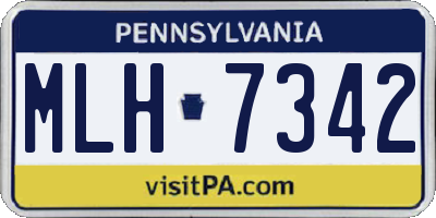 PA license plate MLH7342