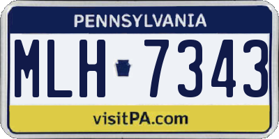 PA license plate MLH7343