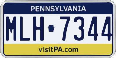 PA license plate MLH7344