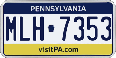 PA license plate MLH7353