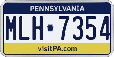 PA license plate MLH7354