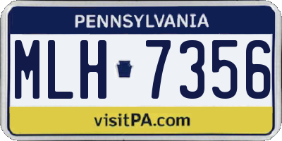 PA license plate MLH7356