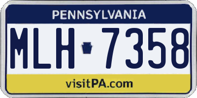 PA license plate MLH7358