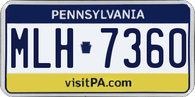PA license plate MLH7360